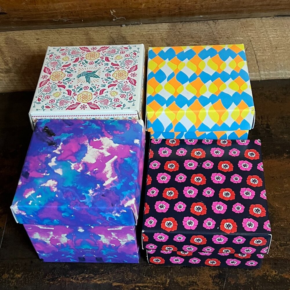 4 LUSH Square Empty Gift Boxes for Reuse, Display, Storage or Collecting